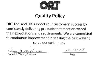 ORT Policy